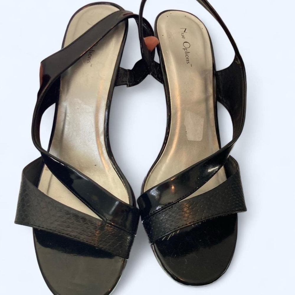 Nue Options Black Slingback Sandals with Elegant Straps 9.5